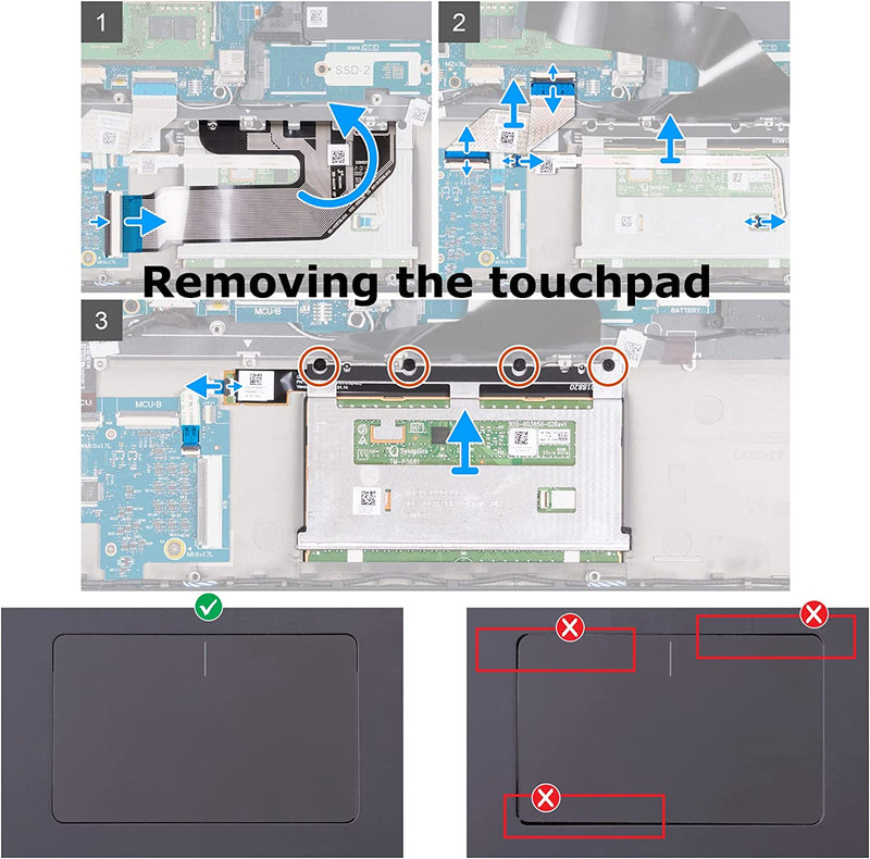 RGB Touchpad Sensor Board RGB Trackpad F3KGM YW4F7 for Dell Alienware X17 R1 X17 R2 2022