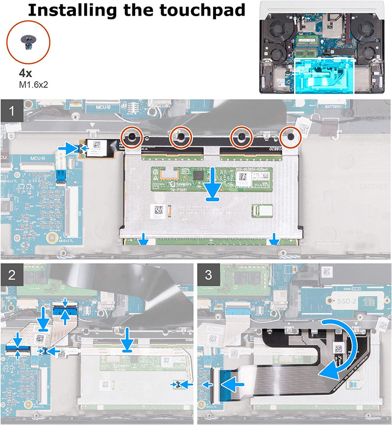 RGB Touchpad Sensor Board RGB Trackpad F3KGM YW4F7 for Dell Alienware X17 R1 X17 R2 2022